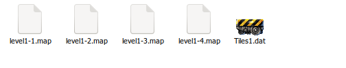 Изображение четырёх map файлов и одного dat файла